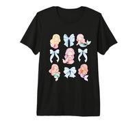Coquette Mermaids and Blue Bows Soft Girl Girly Aesthetic Premium T-Shirt