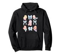 Coquette Mermaids and Blue Bows Soft Girl Girly Aesthetic Pullover Hoodie