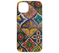 Coquette Mexican Tile Flower Patterns Geometric Case for iPhone 14 Plus
