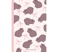 Coquette Moo-Deng Notebook: baby pink cute journal : 6 x 9 inch - 120 pages | cute kawaii baby pygmy hippo animal Journal - Thailand Aesthetic.... for Kids, children, teens and adults