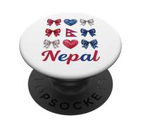 Coquette Nepal Flag Nepali Girls PopSockets Adhesive PopGrip