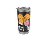 Coquette Pencil Bow Teacher Custom Mrs. Lee Cute Unique Stainless Steel Insulated Tumbler