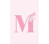 Coquette Personalized Initial Letter M Notebook: Hardcover Monogram Journal, 110 Pages, 5.5 x 8.5 Inches , Preppy Girly Ribbon Bow Journal, Monogrammed Gifts for Women, Aesthetic Notebook