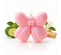 Coquette Pink Bow 3D Scented Candle, Aromatherapy Candle for Home Dating | Citrus Clary Sage Sandalwood Fragrance, Winter Decorative Bowknot Candle for Home Party Candlelight Dinner & Christmas Gift