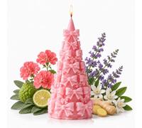 Coquette Pink Bow 3D Scented Candle, Christmas Table Decor & Holiday Gift | citrus clary sage fragrance, Soy Paraffin Wax Aromatherapy Candle, Ideal coquette home decor candlelight dinner centrepiece