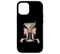 Coquette Pink Bow And Cocktails Olive Martini Drinking Girly Case for iPhone 12/12 Pro