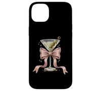 Coquette Pink Bow And Cocktails Olive Martini Drinking Girly Case for iPhone 14 Plus