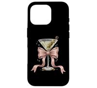 Coquette Pink Bow And Cocktails Olive Martini Drinking Girly Case for iPhone 16 Pro
