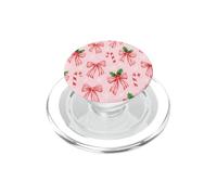 Coquette Pink Bow Christmas Candy Canes Aesthetic Xmas PopSockets PopGrip for MagSafe