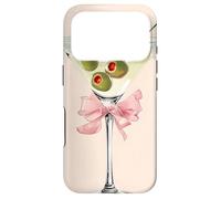 Coquette Pink Bow Cute Olive Martini Cocktail Dirty Martini Case for iPhone 17 Pro