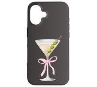 Coquette Pink Bow Martini Time Drinking Vintage Case for iPhone 16