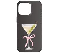 Coquette Pink Bow Martini Time Drinking Vintage Case for iPhone 16 Pro