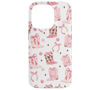 Coquette Pink Cowgirl Boots & Bow ribbon Western rodeo girly Case for iPhone 14 Pro