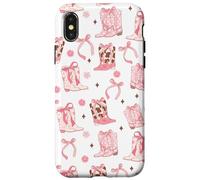 Coquette Pink Cowgirl Boots & Bow ribbon Western rodeo girly Case for iPhone X/XS