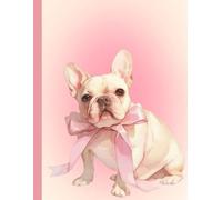 Coquette Pink French Bulldog Journal Notebook - Cute Aesthetic Writing Notebook with 120 Ruled Pages | Large 8.5” x 11” Matte Cover