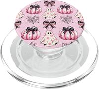 Coquette Pink Ghost Pumpkin Cute Heart Spider Web Halloween PopSockets PopGrip for MagSafe