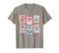 Coquette Pink Preppy Christmas Stamps Coquette Bow Christmas T-Shirt