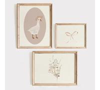 Coquette Pink Wall Art Decor Preppy Aesthetic Canvas Poster Girls Room Wall Art Trendy Bow Wall Decor Vintage Floral Prints Pink Silly Goose Pictures Nursery Artwork for Bedroom 8x10x3 Inch Unframed