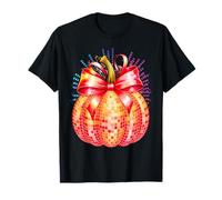 Coquette Pumpkin Bow Disco Ball Cute Girly Halloween Costume T-Shirt