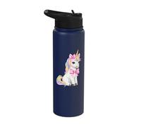 Coquette Rainbow Unicorn Magical Birthday Party Outfit Stainless Steel Insulated Water Bottle