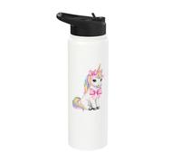 Coquette Rainbow Unicorn Magical Birthday Party Outfit Stainless Steel Insulated Water Bottle