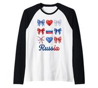 Coquette Russia Flag Russian Girls Raglan Baseball Tee