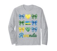 Coquette Rwanda Flag Rwandan Girls Long Sleeve T-Shirt