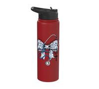 Coquette Stethosope Christian Nurse Works with Willing Hands Stainless Steel Insulated Water Bottle