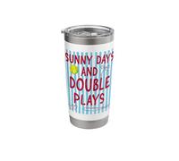 Coquette Sunny Days and Double Plays Softball Lover Player Stainless Steel Insulated Tumbler