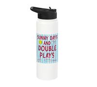 Coquette Sunny Days and Double Plays Softball Lover Player Stainless Steel Insulated Water Bottle