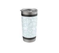 Coquette White Lace on Light Blue with Bows and Roses Preppy Stainless Steel Insulated Tumbler