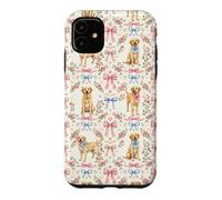 Coquette Yellow Labrador Dog and Bow Pattern Hand Painted Case for iPhone 11
