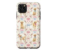 Coquette Yellow Labrador Dog and Bow Pattern Hand Painted Case for iPhone 11 Pro Max