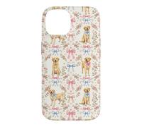 Coquette Yellow Labrador Dog and Bow Pattern Hand Painted Case for iPhone 14