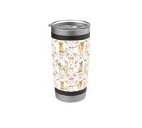Coquette Yellow Labrador Dog and Bow Pattern Hand Painted Stainless Steel Insulated Tumbler