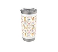 Coquette Yellow Labrador Dog and Bow Pattern Hand Painted Stainless Steel Insulated Tumbler