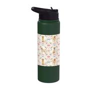 Coquette Yellow Labrador Dog and Bow Pattern Hand Painted Stainless Steel Insulated Water Bottle
