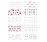 Coquettte DTF Transfers Stickers 10 Sheets Pink Bow DTF Transfer Film for Bow Glass Cup Pink Stickers Decals Rub on Transfers for Crafts DIY Cups DTF Wraps Gift for Women Girls
