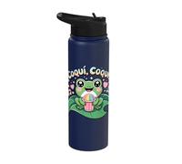 ¡Coquí, Coquí! Cute Frog Tropical Vibes Stainless Steel Insulated Water Bottle