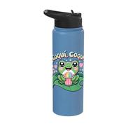 ¡Coquí, Coquí! Cute Frog Tropical Vibes Stainless Steel Insulated Water Bottle