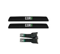COR Surf Aero Roof Rack Pads and Premium Scratch-Resistant Cam Buckle Tie Down Straps with Protective Silicone Combo for Surf, SUP, Canoe and Kayak Rack Universal (Black, 19")