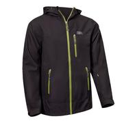 COR Surf Huakai Travel Rain Jacket - Lightweight & Packable Waterproof Jacket, 5 Secret Pockets, 150D Mechanical Stretch Fabric for Mobility, with a Carrying Pouch - S, Black with Green Zipper