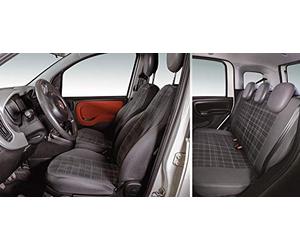 CORA 000129149 Complete Set Custom Seat Covers Fiat Panda 12> 5 Seater Rear Full Scottish Grey