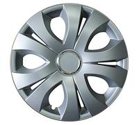 Cora 40147 4 Aluminium-Effect Top Ring Hub Caps, 17 Inches
