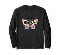 Cora Butterfly - Personalized Cute Name Word Art Long Sleeve T-Shirt
