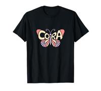 Cora Butterfly - Personalized Cute Name Word Art T-Shirt
