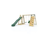 Rebo Wooden Pyramid Climbing Frame With Swings And 8.7Ft Water Slide - Cora Linn