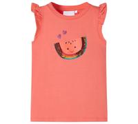 (coral, 116) Kids' T-shirt with Ruffle Sleeves Children's T Shirt Tee Sequinned Watermelon