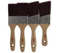 Coral 31718 Aspire 4 Piece Paint Brush Set Professional Firm Straight Cut Flat Profile for Fast Accurate Ultra-Smooth Finish with Trade Emulsion Gloss FSC Wood 1.5", 2", 2" Angled, 2" Angled Stubby