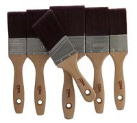 Coral 31719 Aspire 6 Piece Paint Brush Set Professional Firm Straight Cut Flat Profile for Fast Accurate Ultra-Smooth Finish with Trade Emulsion Gloss FSC Wood 2X 1.5", 2X 2", 3", 2" Angled Stubby